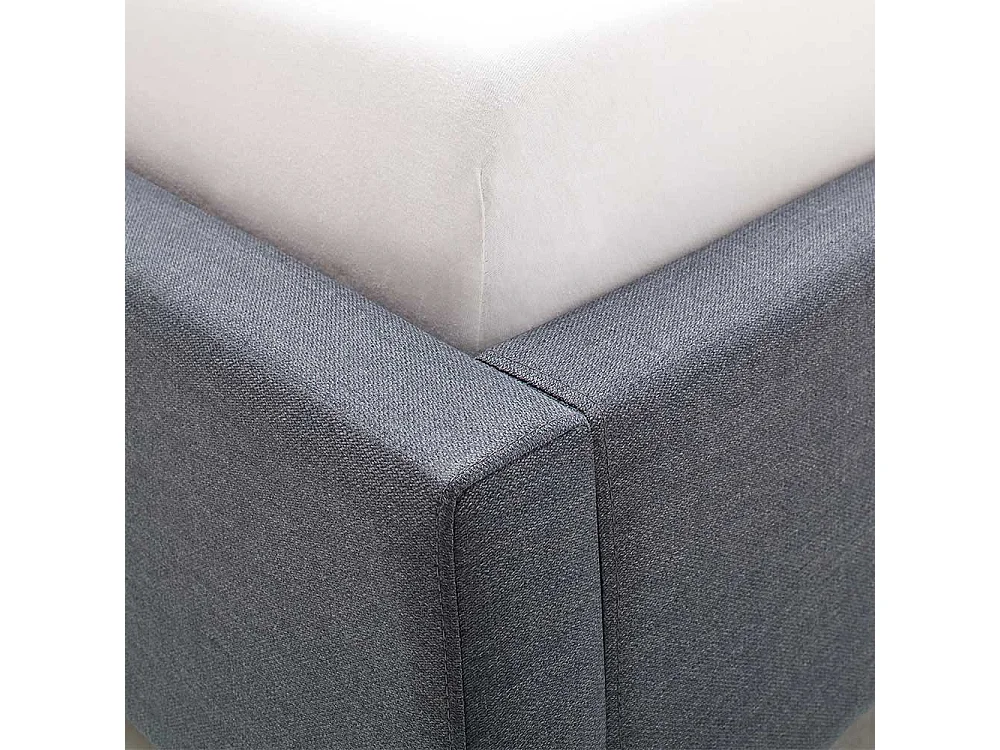 Polsterbett in Grau Webstoff 220 cm tief