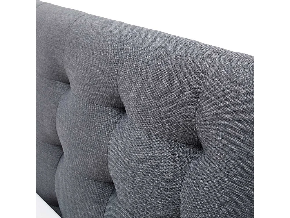 Polsterbett in Grau Webstoff 220 cm tief