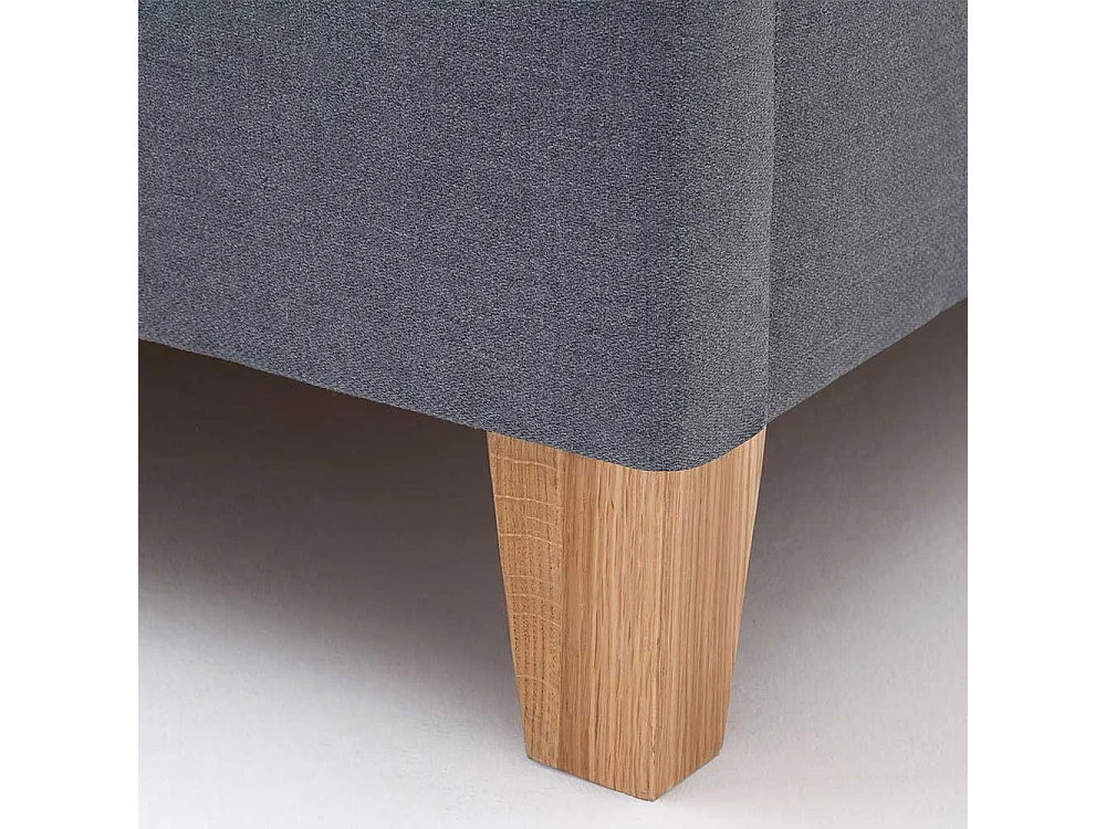 Polsterbett in Grau Webstoff 220 cm tief