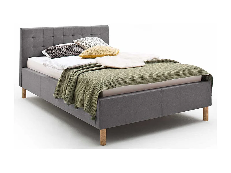 Stoffbett in Hellgrau 40 cm Einstiegshöhe