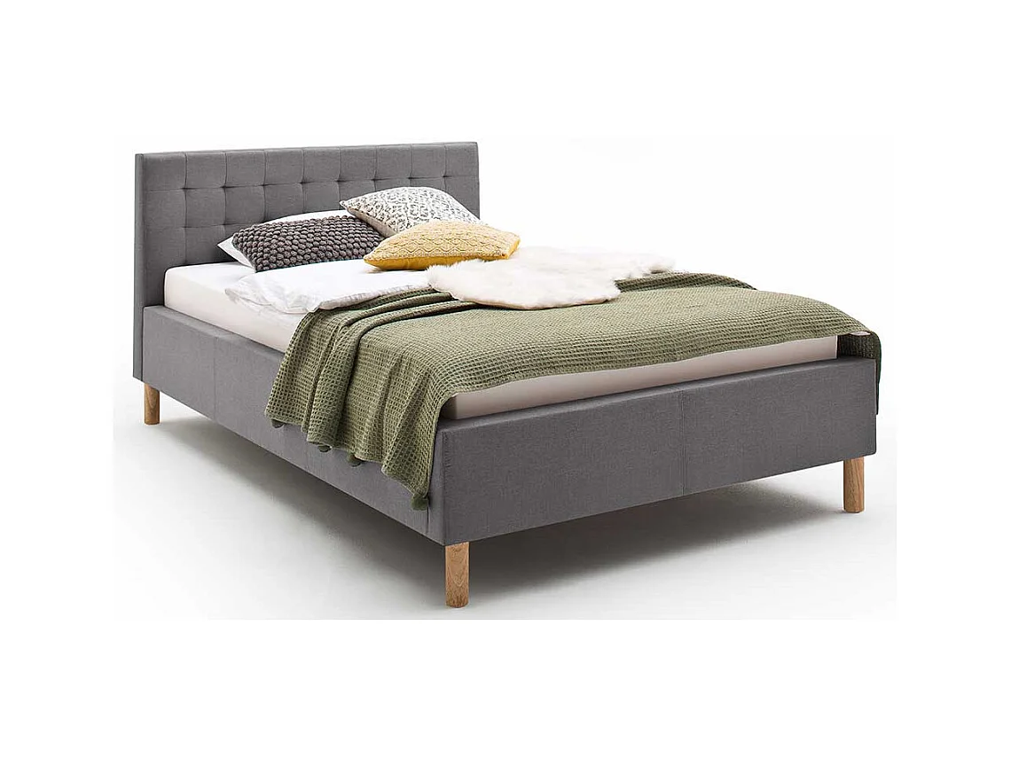 Stoffbett in Hellgrau 40 cm Einstiegshöhe