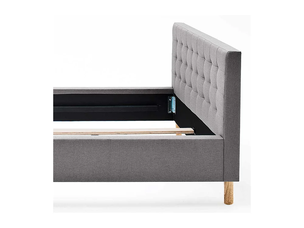 Stoffbett in Hellgrau 40 cm Einstiegshöhe