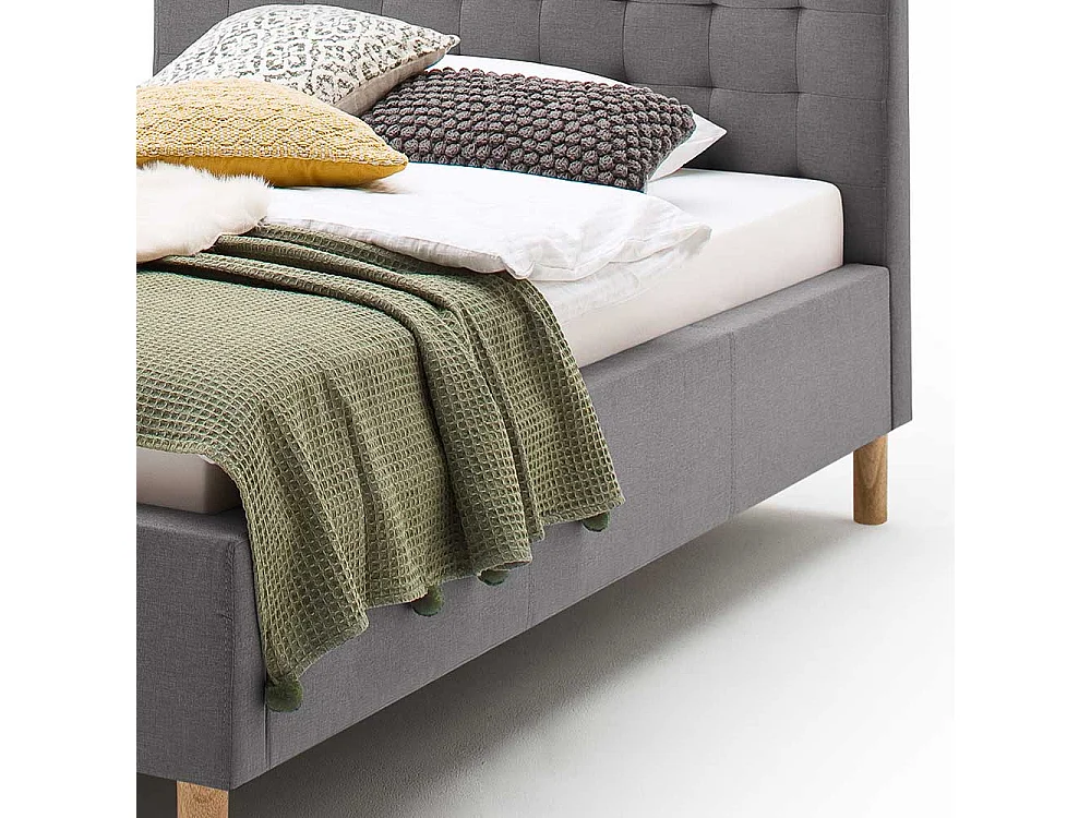 Stoffbett in Hellgrau 40 cm Einstiegshöhe