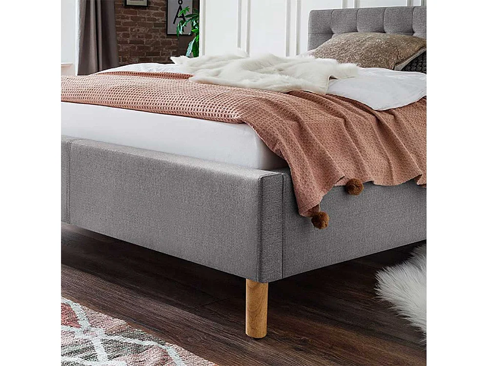 Stoffbett in Hellgrau 40 cm Einstiegshöhe