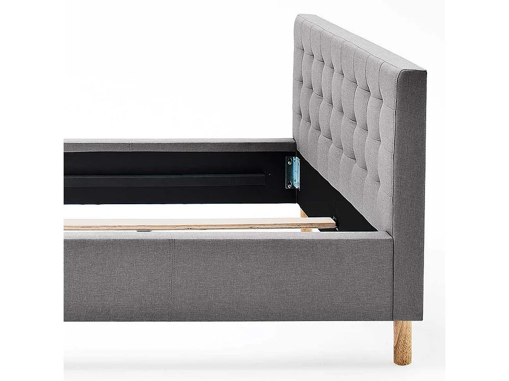 Stoffbett in Hellgrau 40 cm Einstiegshöhe