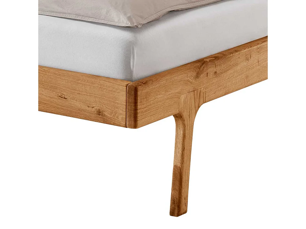 Massivholzbettgestell mit Rattan im Skandi Design 140x200 cm Liegefläche