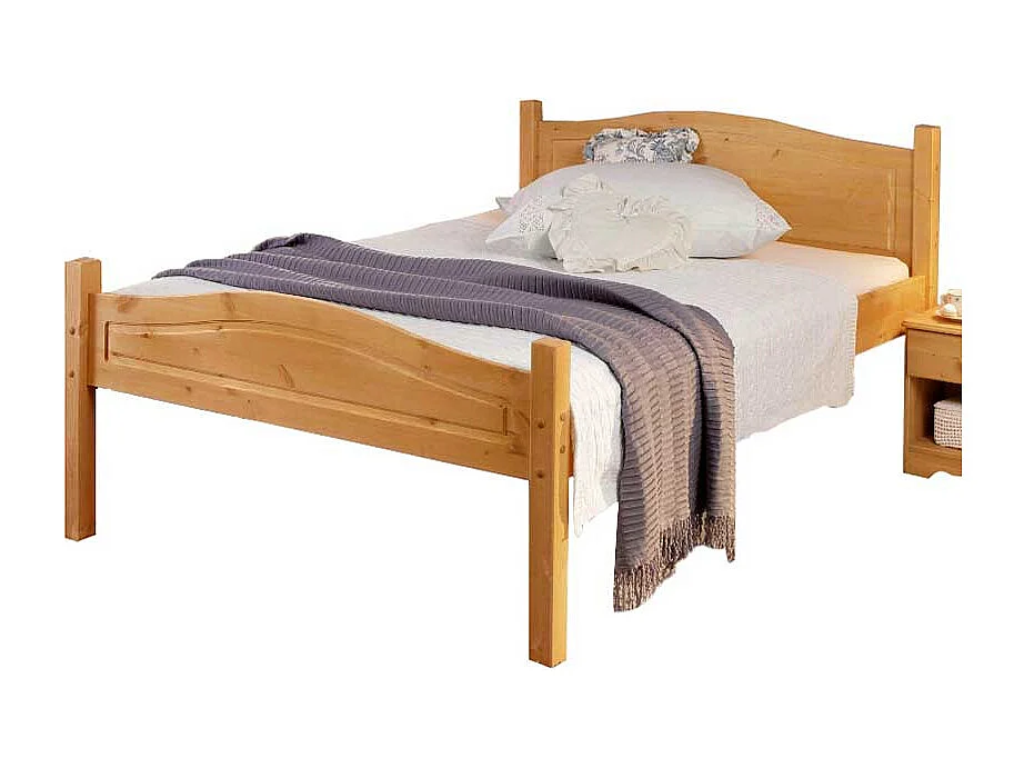 Naturholzbett aus Kiefer Massivholz Landhausstil