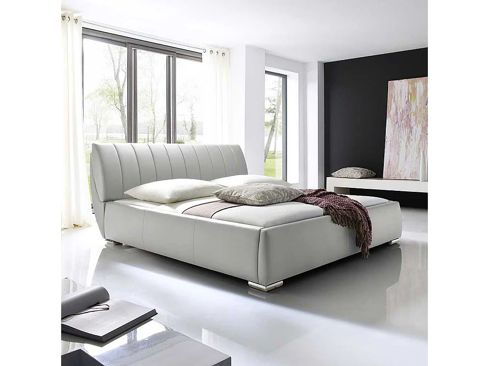 Polsterbett mit Lattenrost Weiß