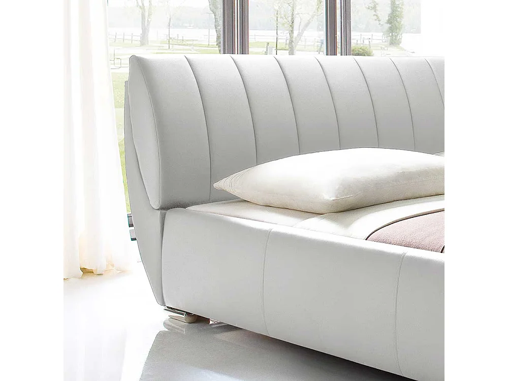 Polsterbett mit Lattenrost Weiß