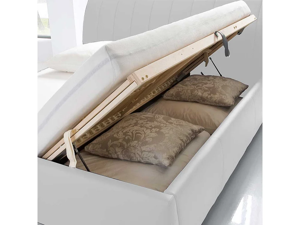 Polsterbett mit Lattenrost Weiß