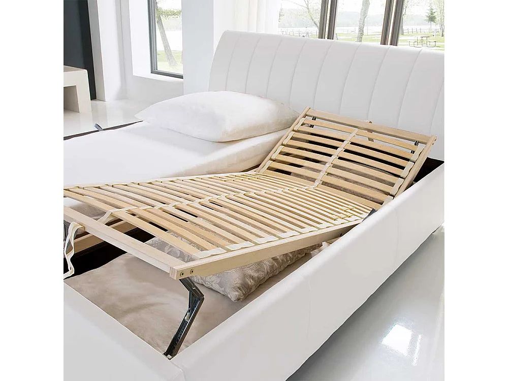 Polsterbett mit Lattenrost Weiß
