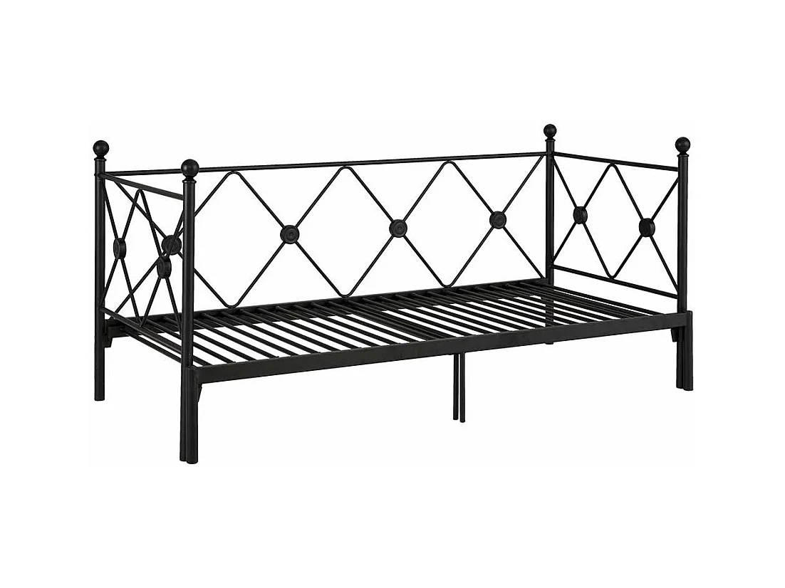 Vintage Metall Bett in Schwarz 28 cm Einstiegshöhe