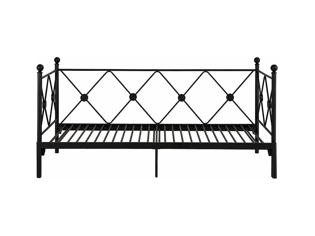 Vintage Metall Bett in Schwarz 28 cm Einstiegshöhe