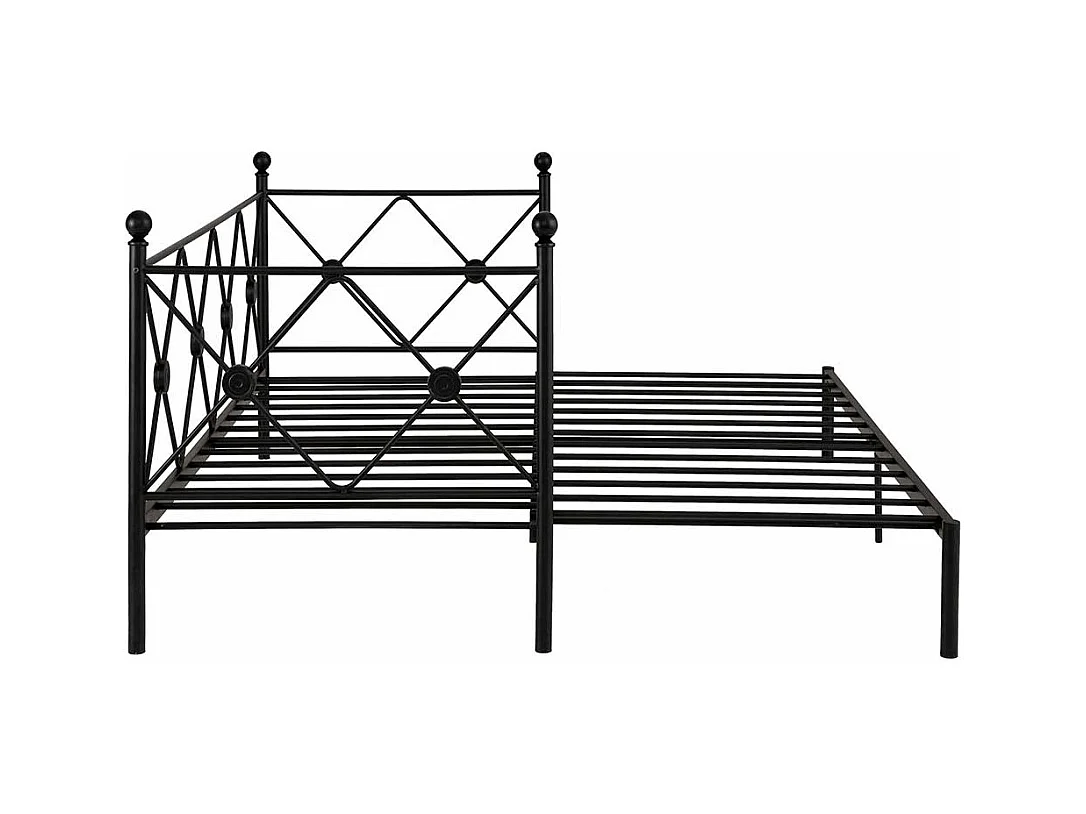 Vintage Metall Bett in Schwarz 28 cm Einstiegshöhe