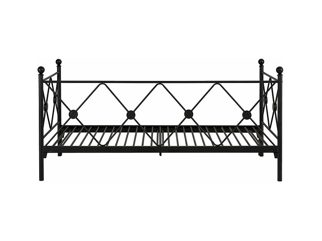 Vintage Metall Bett in Schwarz 28 cm Einstiegshöhe