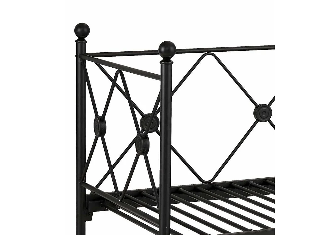 Vintage Metall Bett in Schwarz 28 cm Einstiegshöhe