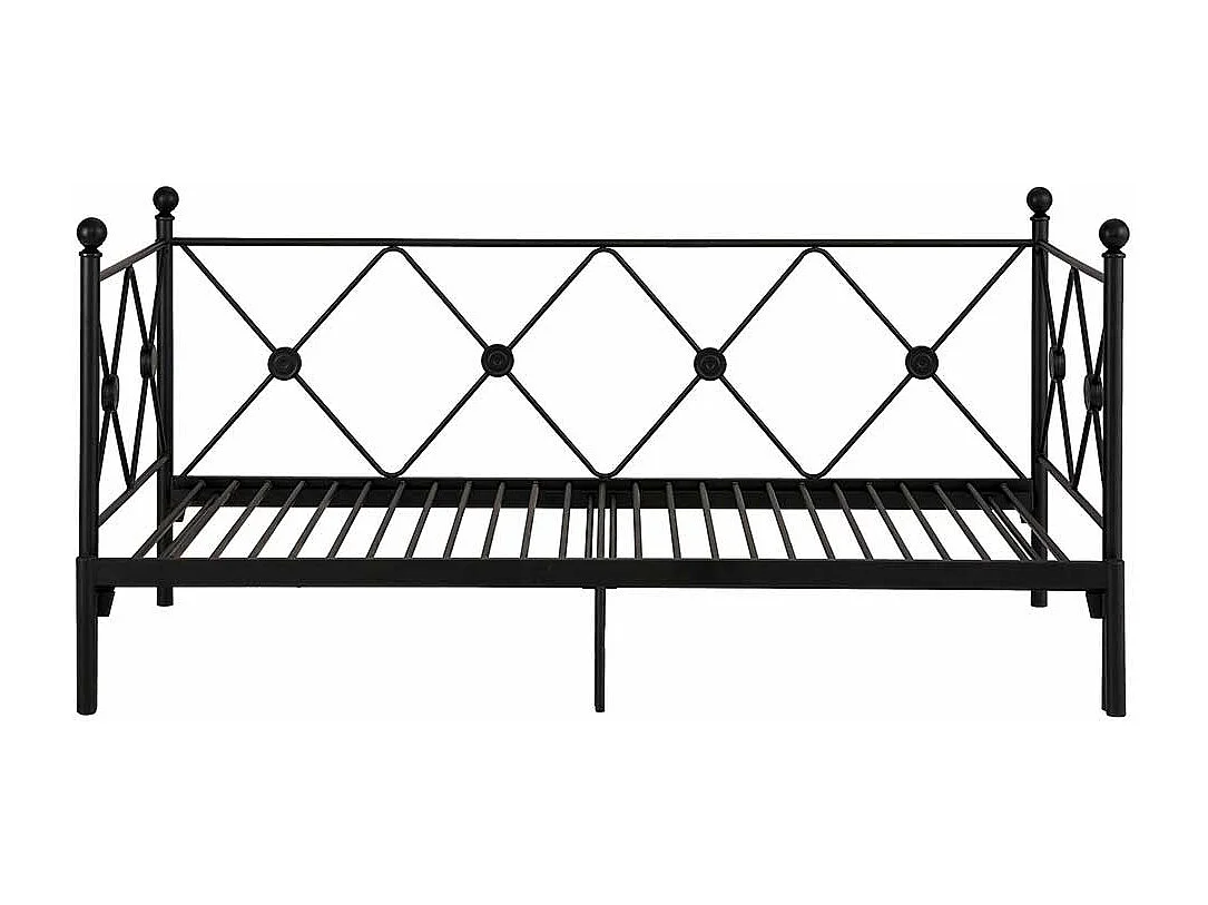 Vintage Metall Bett in Schwarz 28 cm Einstiegshöhe