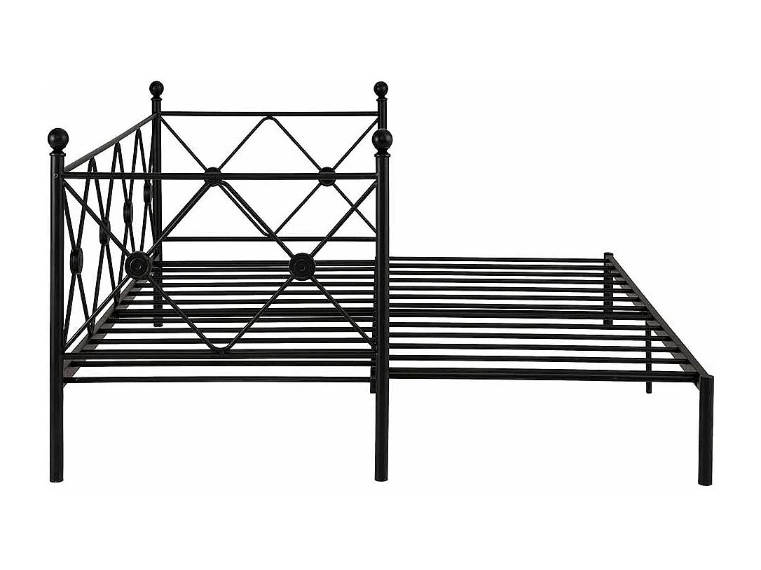 Vintage Metall Bett in Schwarz 28 cm Einstiegshöhe