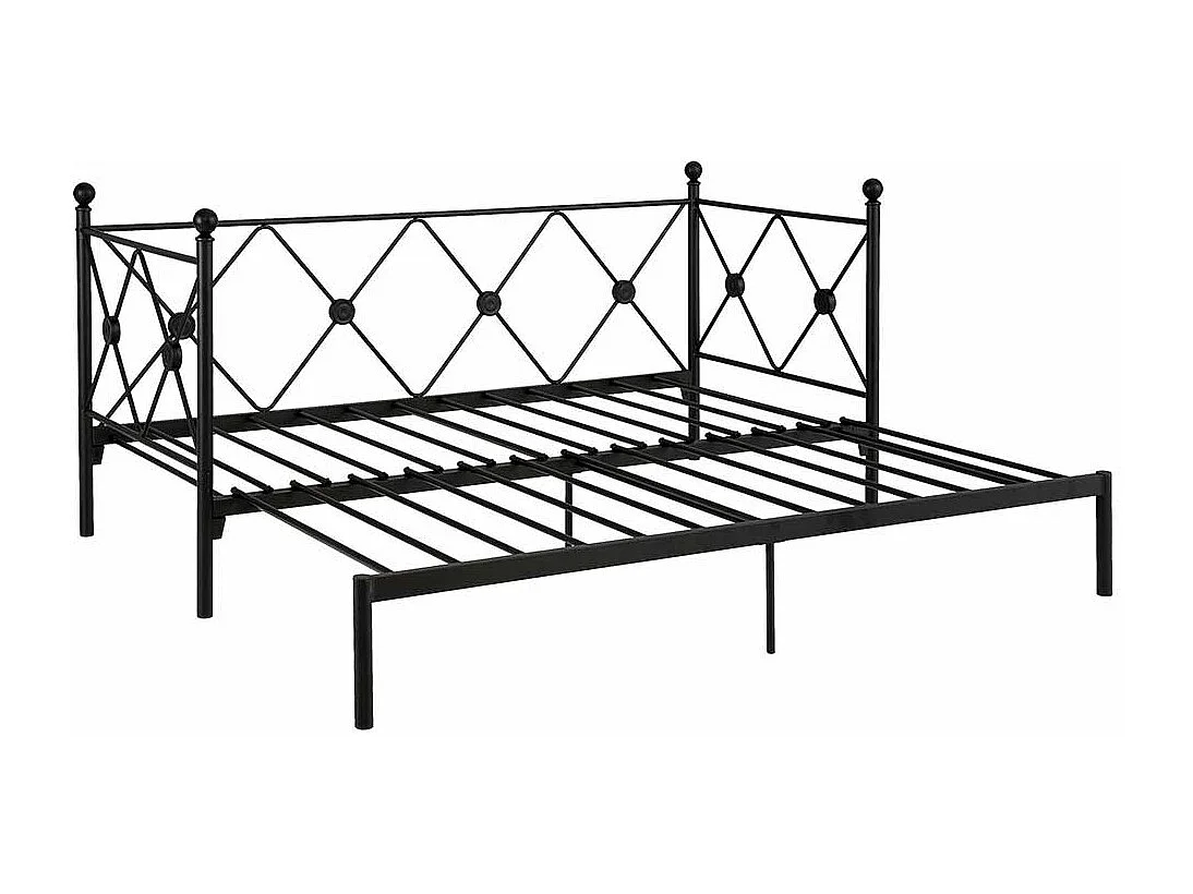 Vintage Metall Bett in Schwarz 28 cm Einstiegshöhe