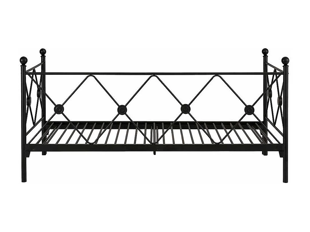 Vintage Metall Bett in Schwarz 28 cm Einstiegshöhe