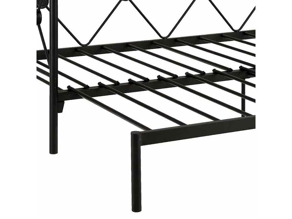 Vintage Metall Bett in Schwarz 28 cm Einstiegshöhe