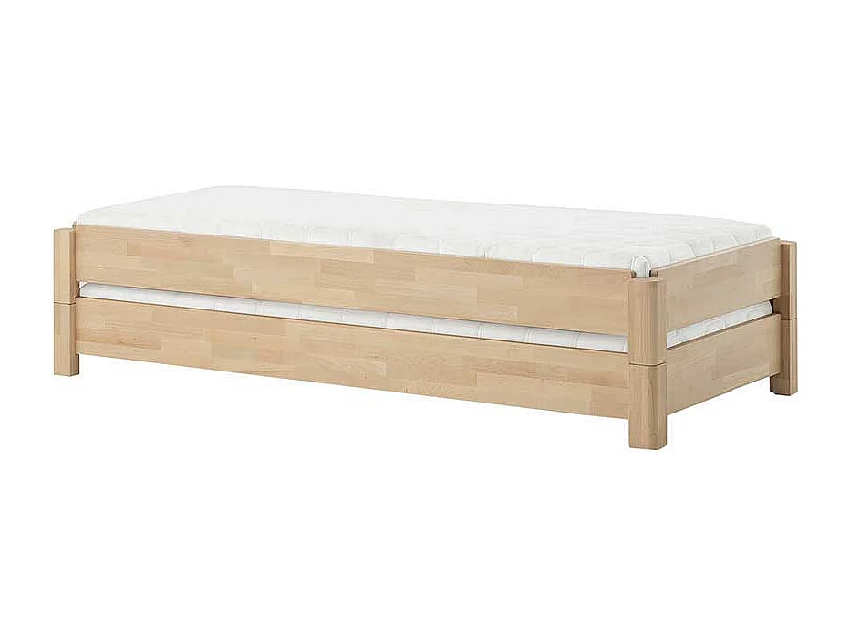Stapelbares Bett aus Buche Massivholz geölt (zweiteilig)