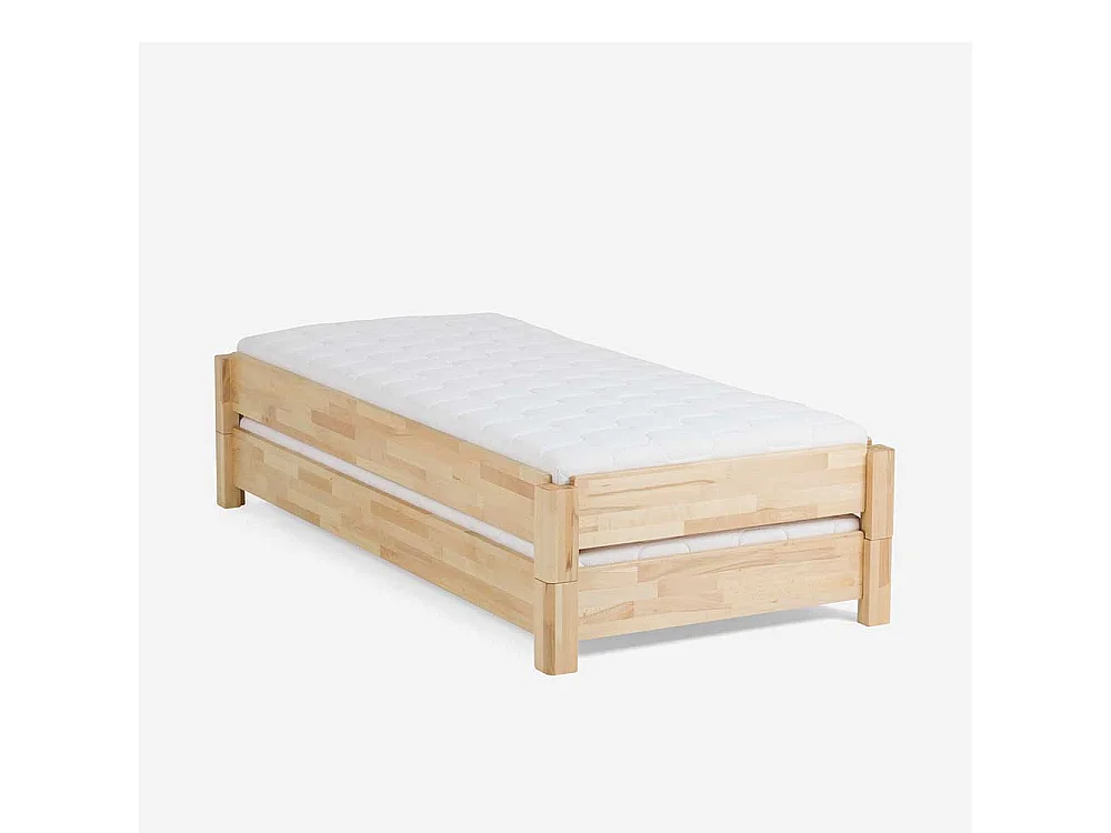Stapelbares Bett aus Buche Massivholz geölt (zweiteilig)