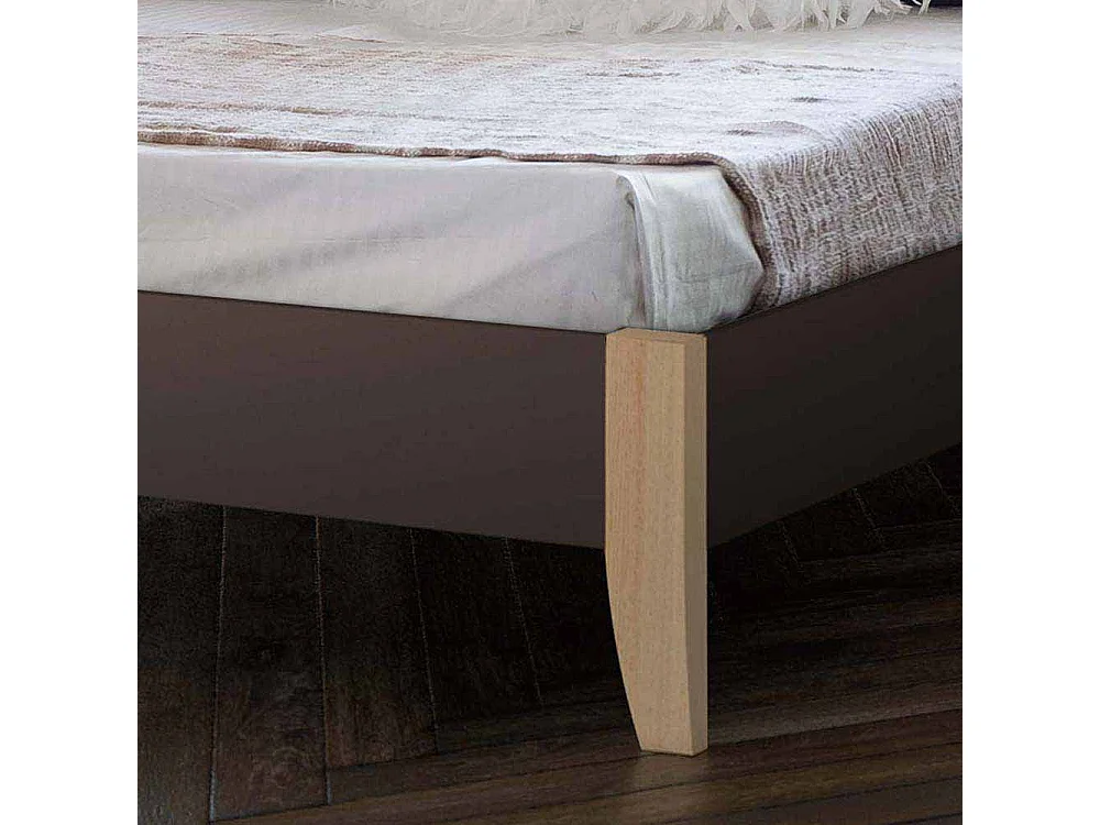 Designbett in Braun Eiche Metall