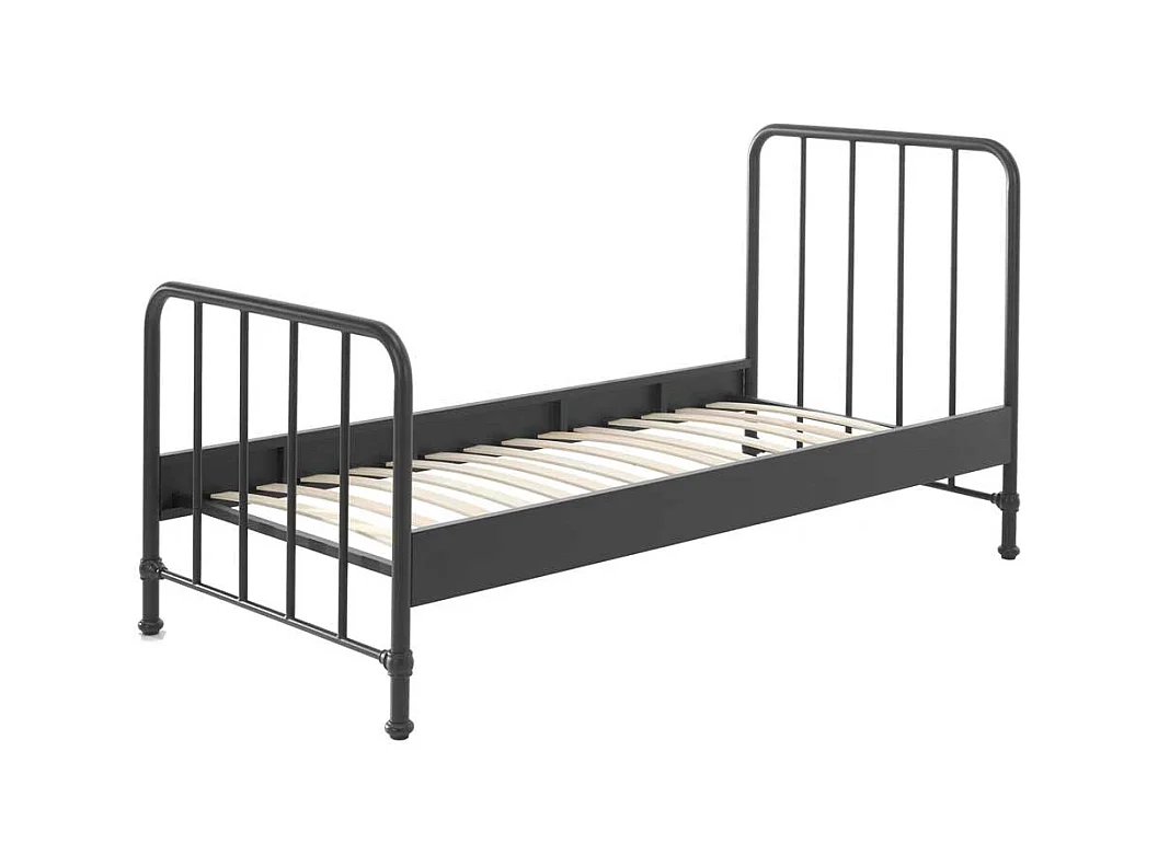 Retro Bettgestell aus Eisen Schwarz pulverbeschichtet