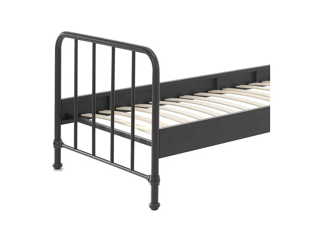Retro Bettgestell aus Eisen Schwarz pulverbeschichtet