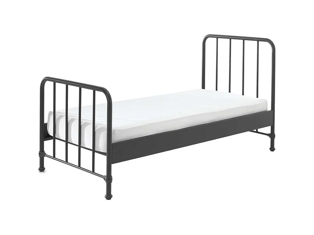 Retro Bettgestell aus Eisen Schwarz pulverbeschichtet