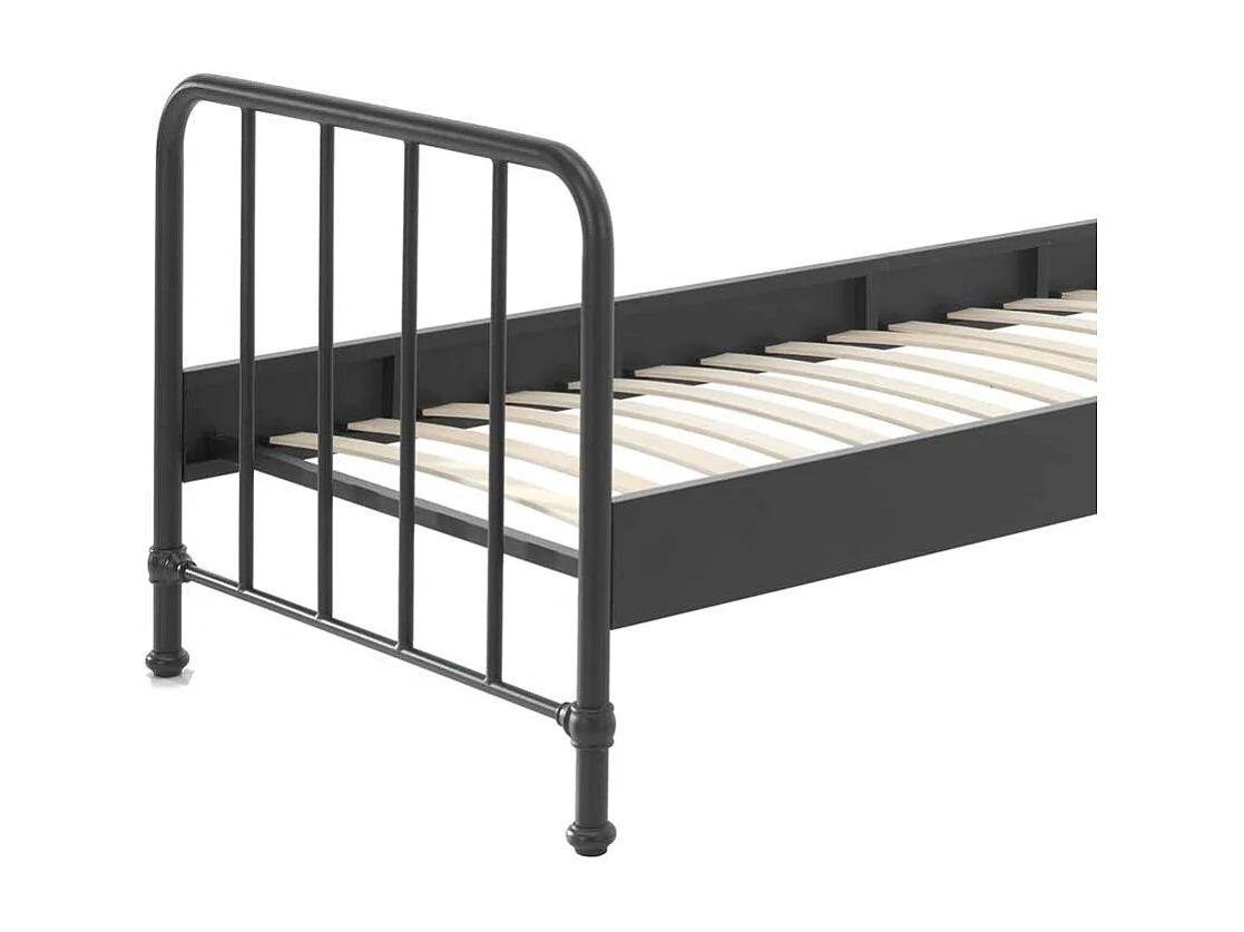 Retro Bettgestell aus Eisen Schwarz pulverbeschichtet