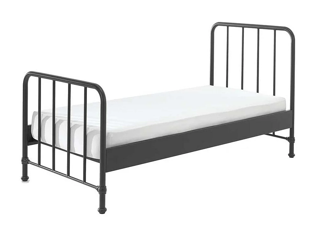 Retro Bettgestell aus Eisen Schwarz pulverbeschichtet