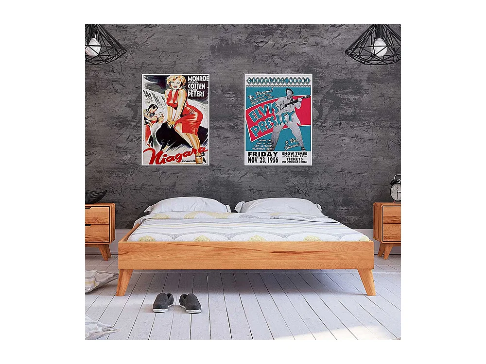 Bettrahmen aus Kernbuche Massivholz Kopfteil