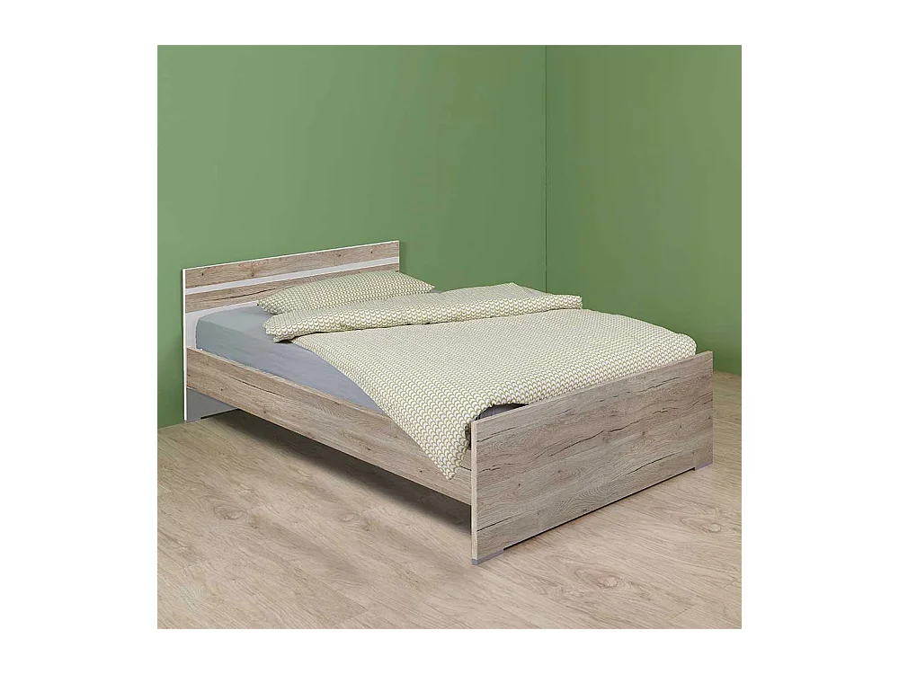 Jugendzimmerbett Made in Germany Eiche San Remo und Weiß