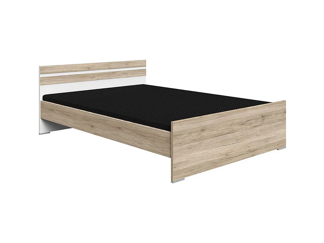 Jugendzimmerbett Made in Germany Eiche San Remo und Weiß