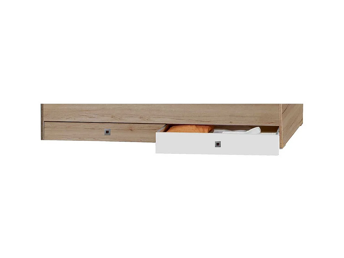 Jugendzimmerbett Made in Germany Eiche San Remo und Weiß