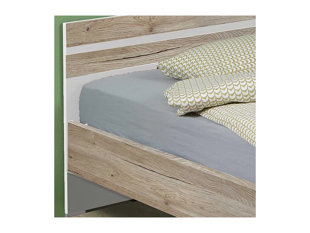 Jugendzimmerbett Made in Germany Eiche San Remo und Weiß