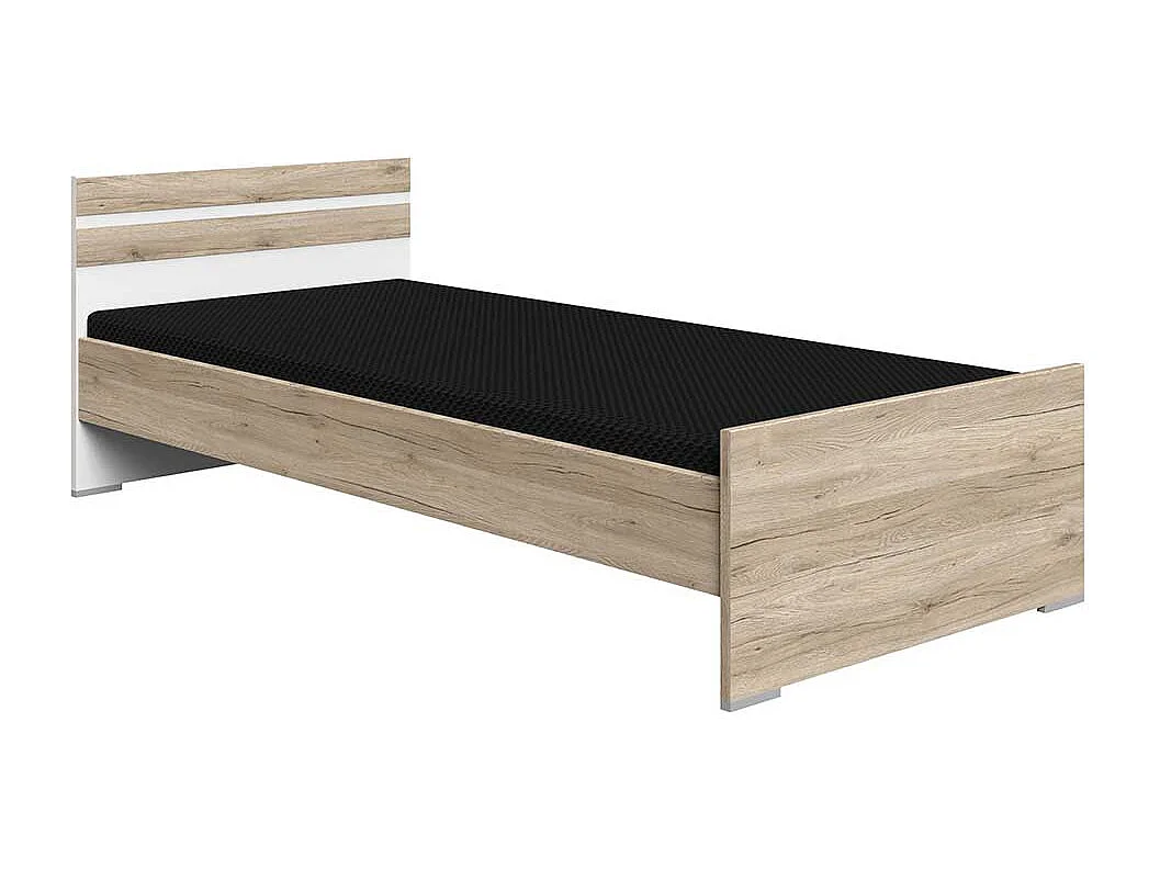 Jugendzimmerbett Made in Germany Eiche San Remo und Weiß