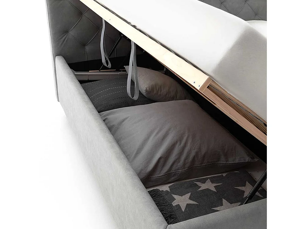 Polsterbett mit Bettkasten 55 cm Einstiegshöhe