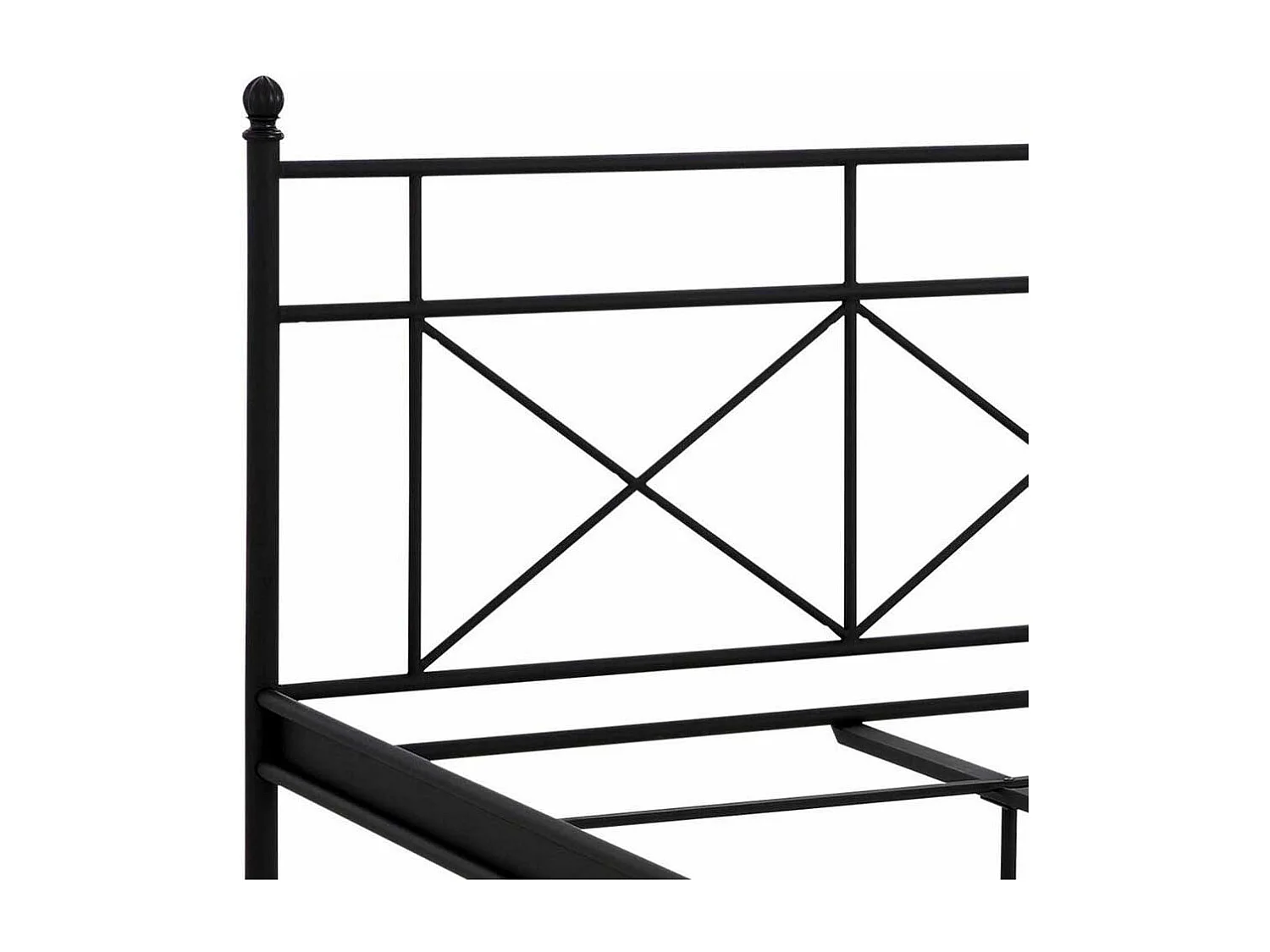 Metallbettgestell schwarz 90x200 cm 106 cm hoch