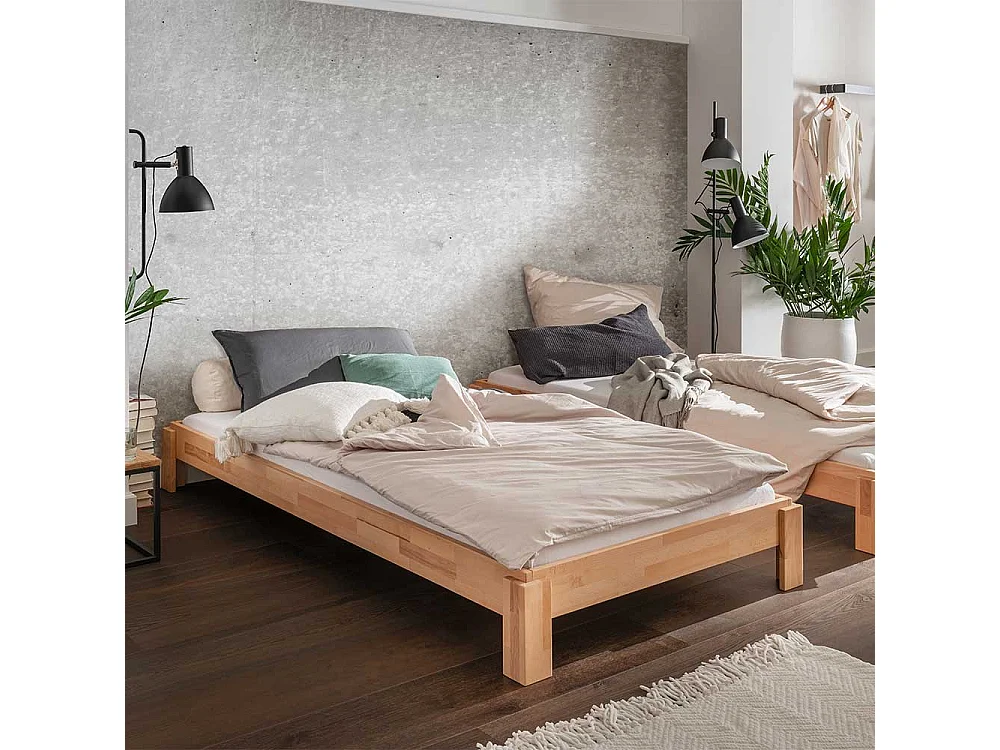 Einzelbett Holzbett aus Buche Massivholz geölt