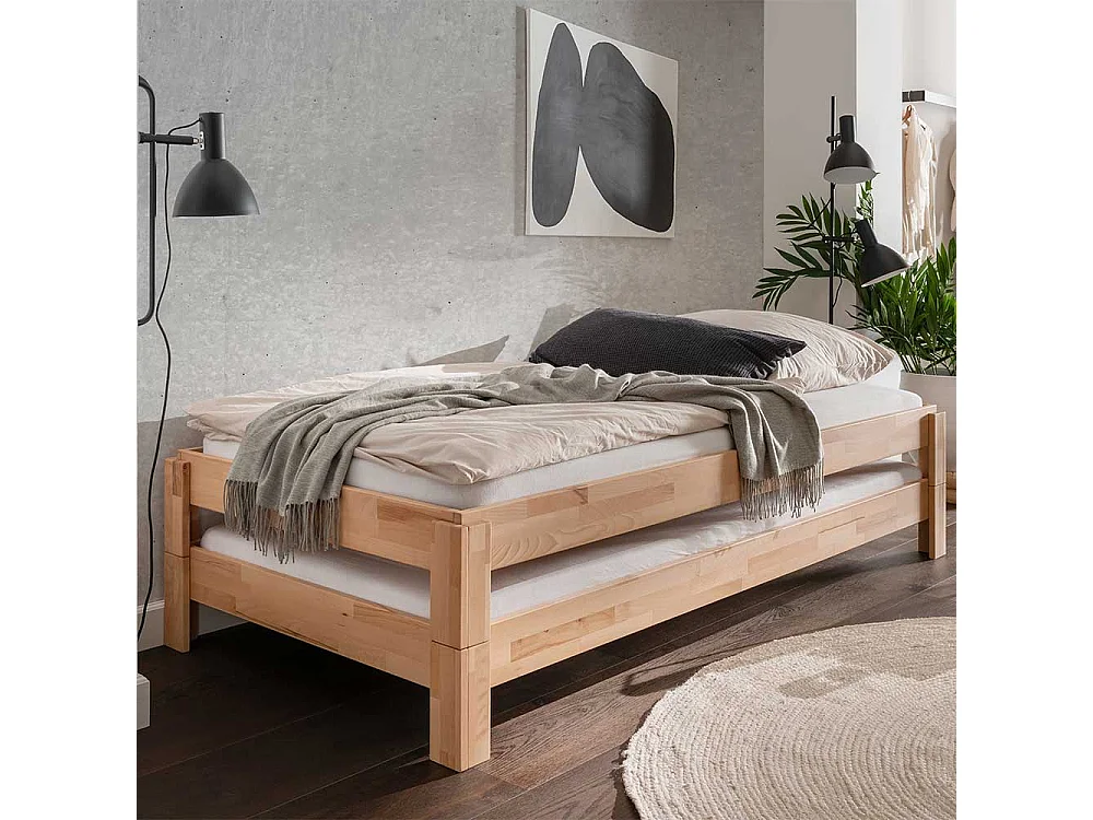 Einzelbett Holzbett aus Buche Massivholz geölt