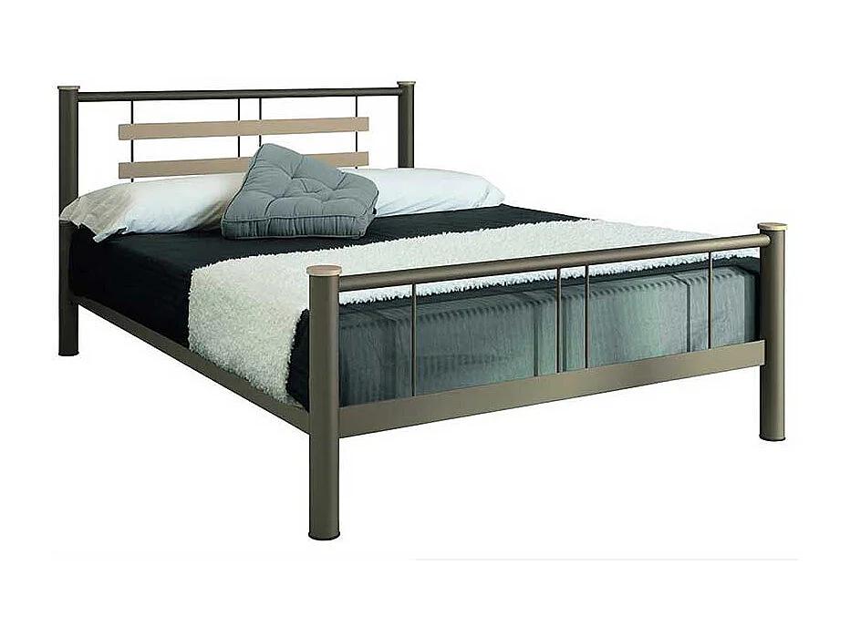 Jugendbett aus Metall Braun Beige