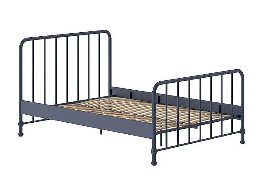 Metallrahmen Bett in Blau pulverbeschichtet