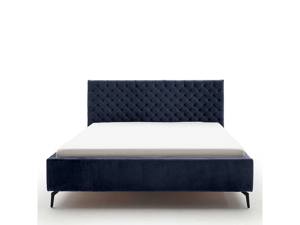 Polsterbett mit Lattenrosten und Bettkasten Dunkelblau
