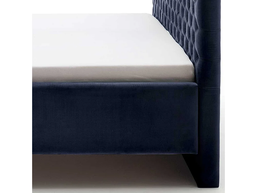 Polsterbett mit Lattenrosten und Bettkasten Dunkelblau