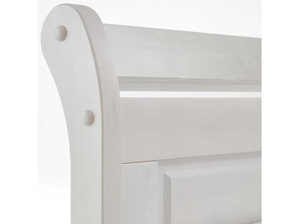 Weißes Holzbett aus Kiefer Massivholz Landhaus Design