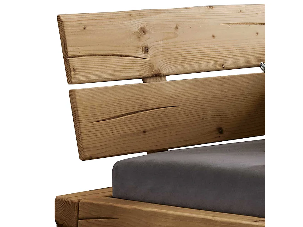 Vollholz Bettgestell mit Vierfußgestell aus Metall Y Form