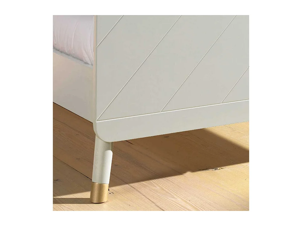 Bett für Jugendzimmer Weiß und Goldfarben